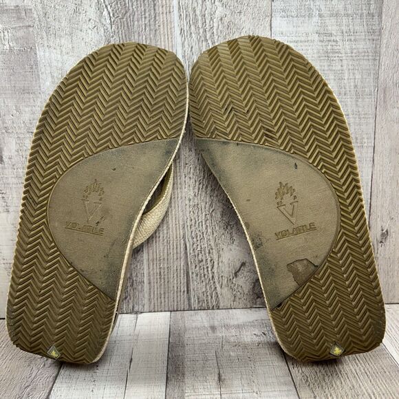 Volatile Women's Island Wedge Platform Sandals Raffia Thong Flip Flop Tan Size 8 - Picture 15 of 16